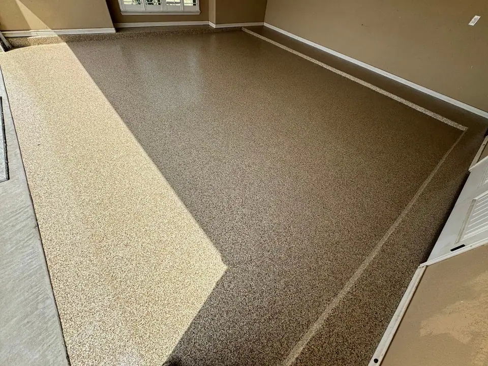 Garage concrete coating project in Gardendale, TX