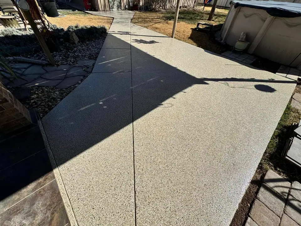 Patio concrete coating project in Texas
