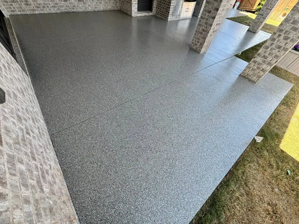 Patio concrete coating project in Texas