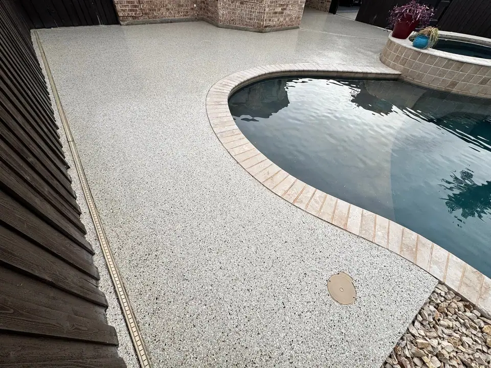 Pool deck concrete coating project in Midland, TX